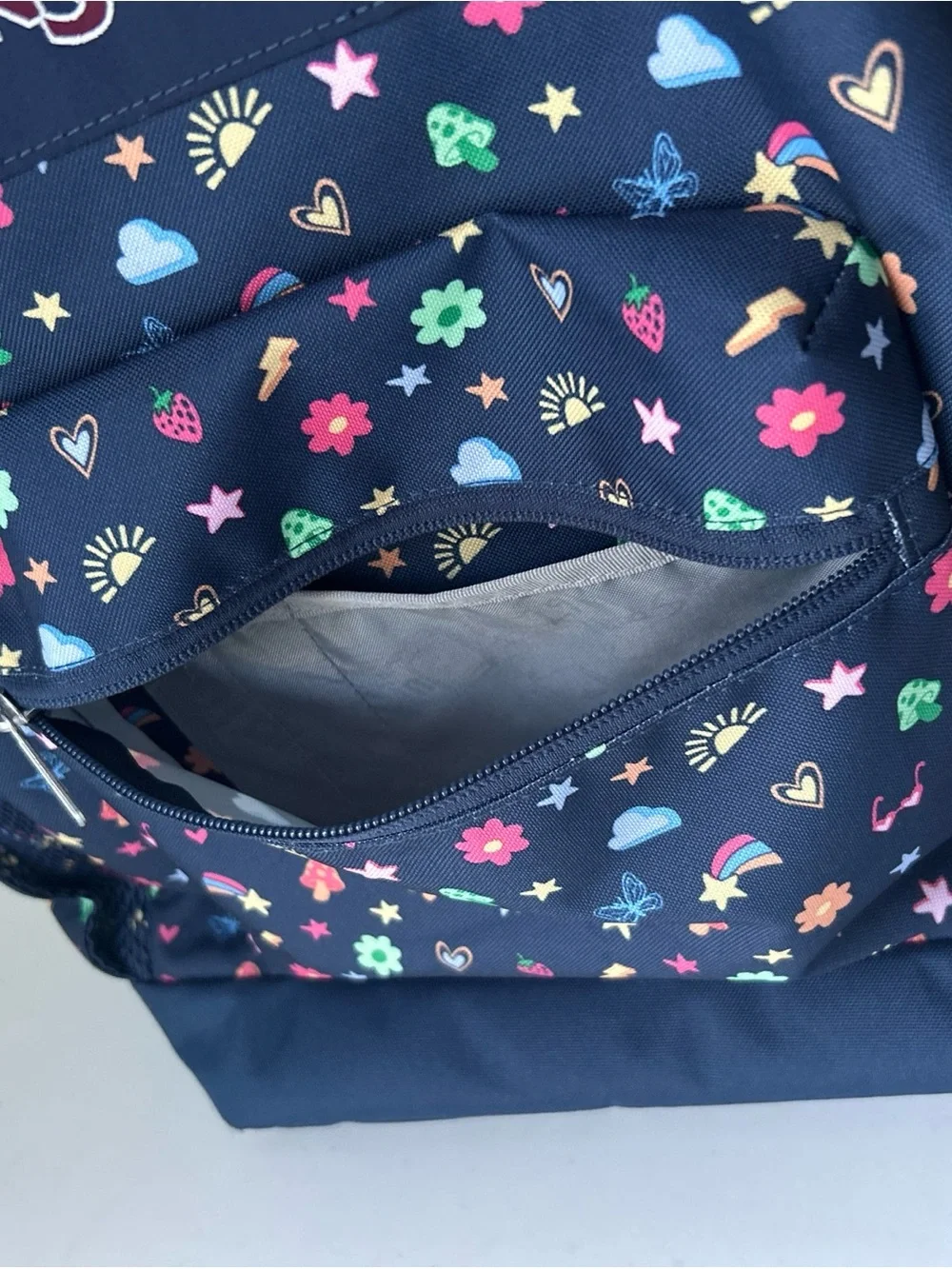 17” JanSport Kids' Navy Rainbow Icons Electric Backpack Like New WOT - Picture 6 of 16